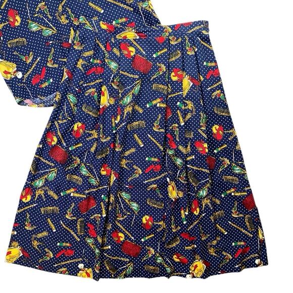 Vintage 80s Pendleton Purse Essentials Blouse/Skirt Set - 14 - Picture 2 of 7